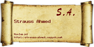Strauss Ahmed névjegykártya